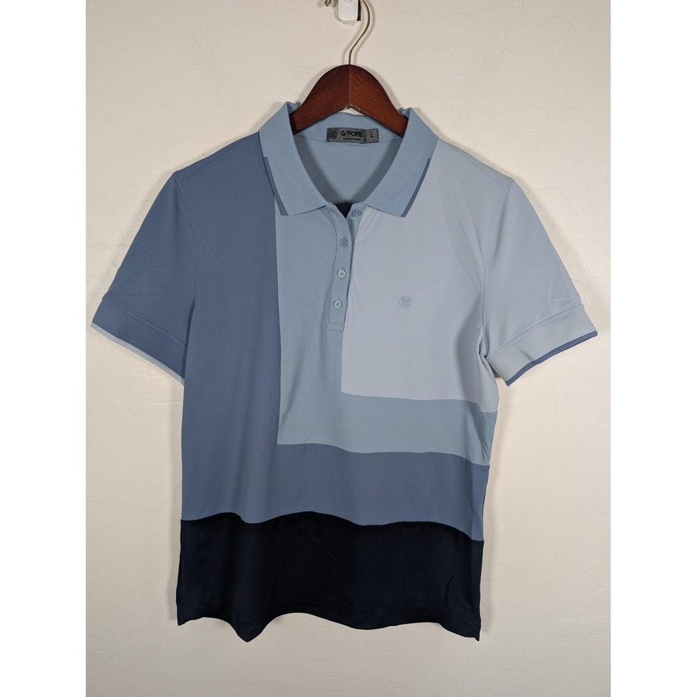 G/FORE Colorblock Polo in Light Blue, Slate and Navy